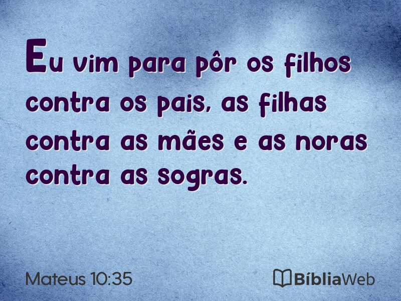 Mateus 10:35 em imagem para compartilhar