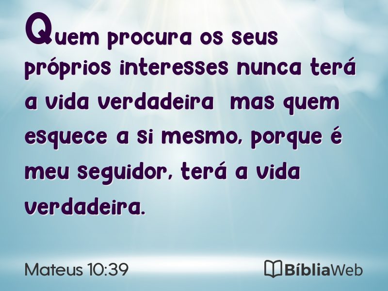 Mateus 10:39 em imagem para compartilhar