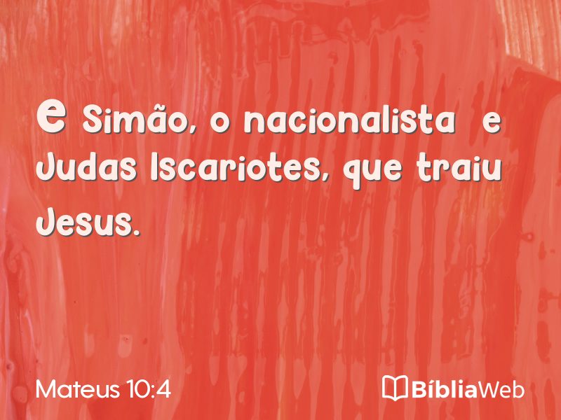 Mateus 10:4 em imagem para compartilhar