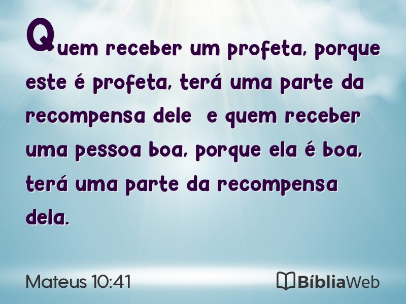Mateus 10:41 em imagem para compartilhar