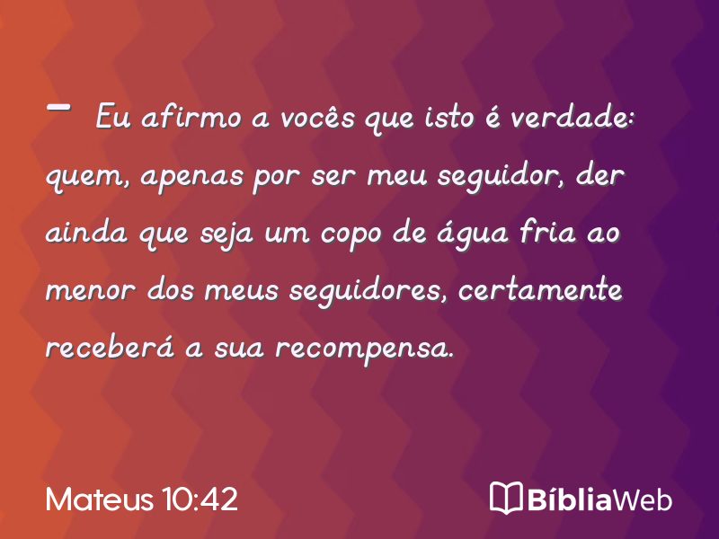 Mateus 10:42 em imagem para compartilhar