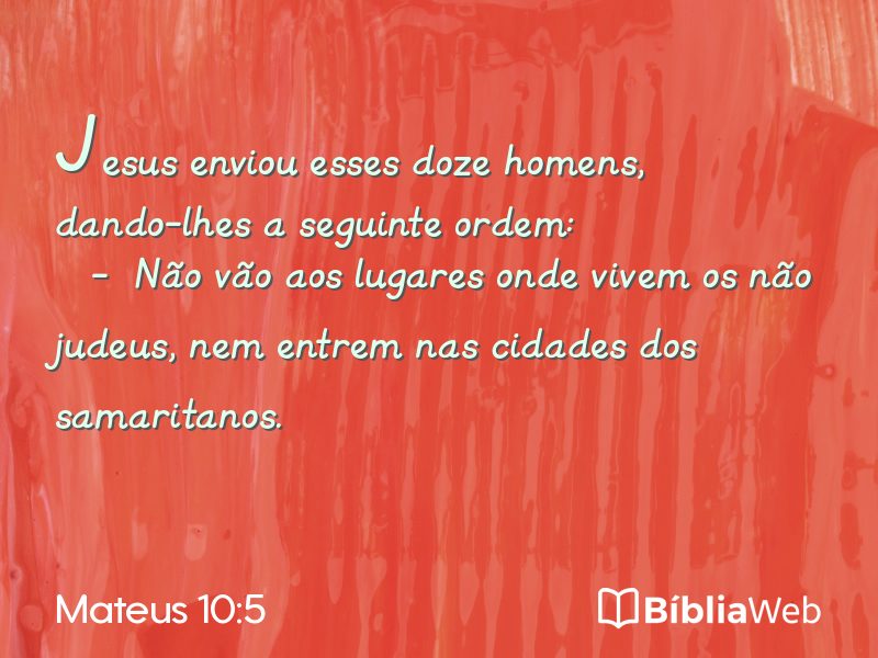 Mateus 10:5 em imagem para compartilhar