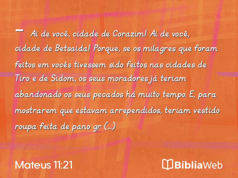 Mateus 11:21 em imagem para compartilhar