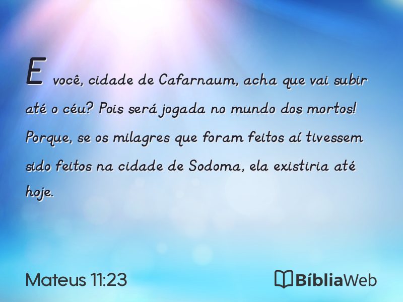 Mateus 11:23 em imagem para compartilhar