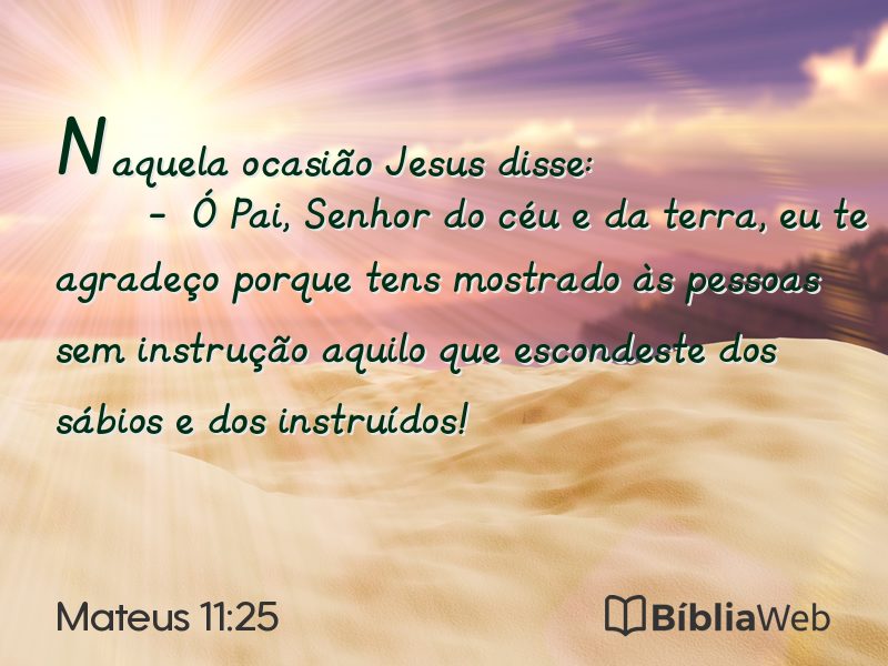 Mateus 11:25 em imagem para compartilhar