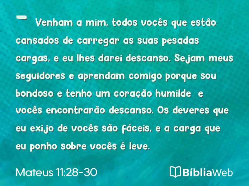 Mateus 11:28-30 em imagem para compartilhar