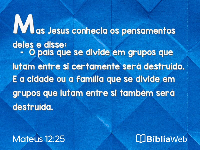Mateus 12:25 em imagem para compartilhar