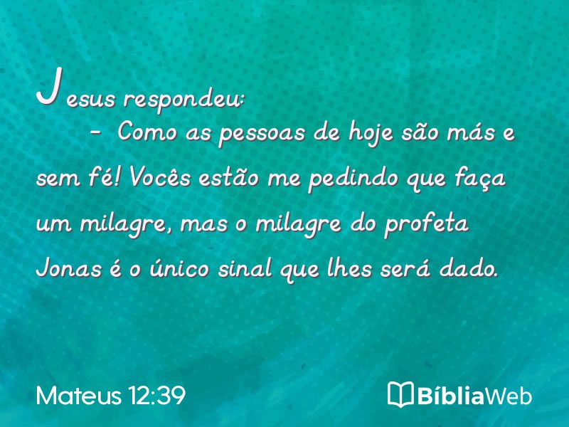 Mateus 12:39 em imagem para compartilhar