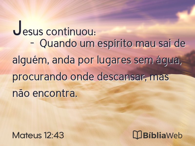 Mateus 12:43 em imagem para compartilhar