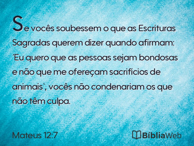 Mateus 12:7 em imagem para compartilhar