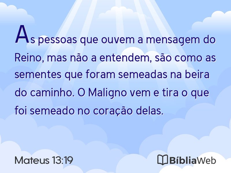 Mateus 13:19 em imagem para compartilhar