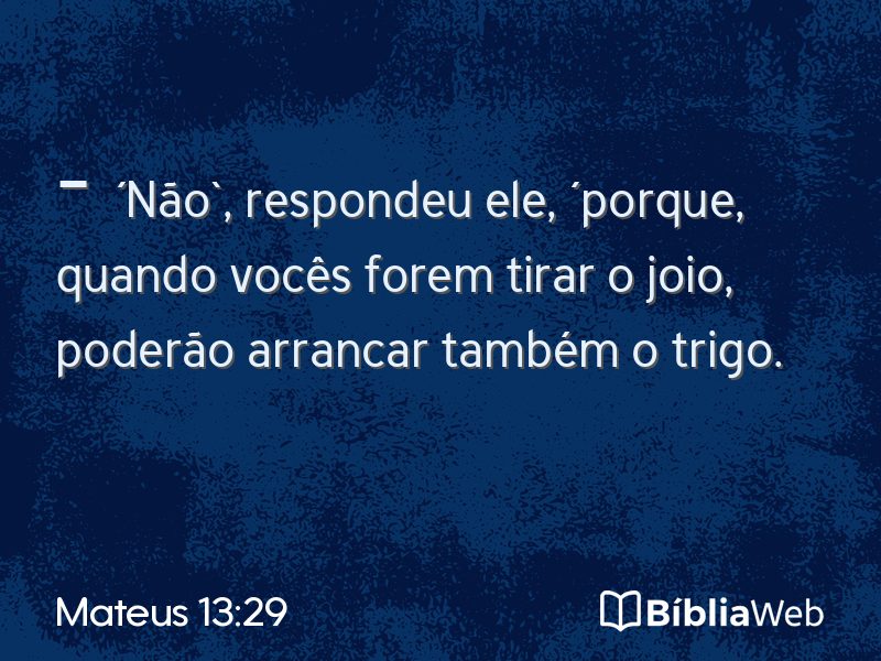 Mateus 13:29 em imagem para compartilhar