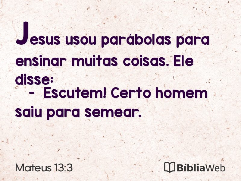Mateus 13:3 em imagem para compartilhar