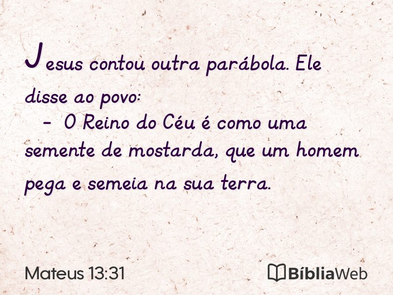 Mateus 13:31 em imagem para compartilhar