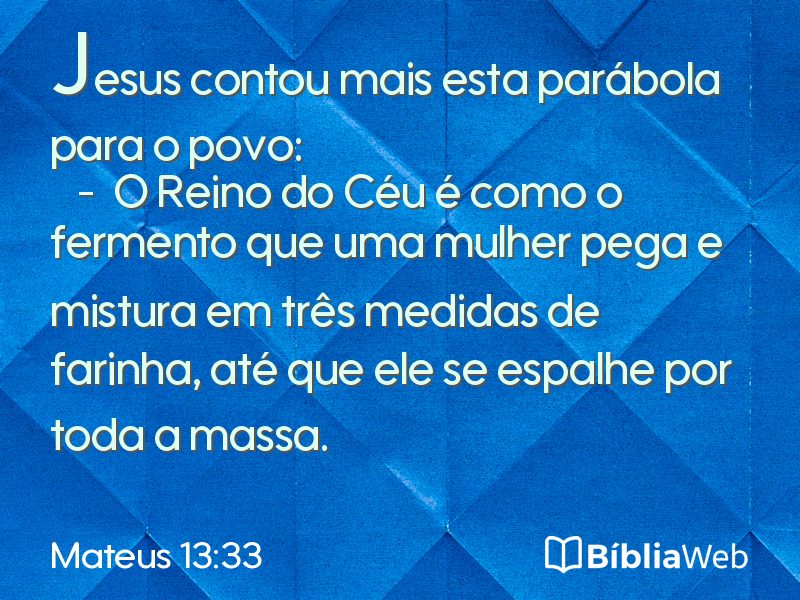 Mateus 13:33 em imagem para compartilhar