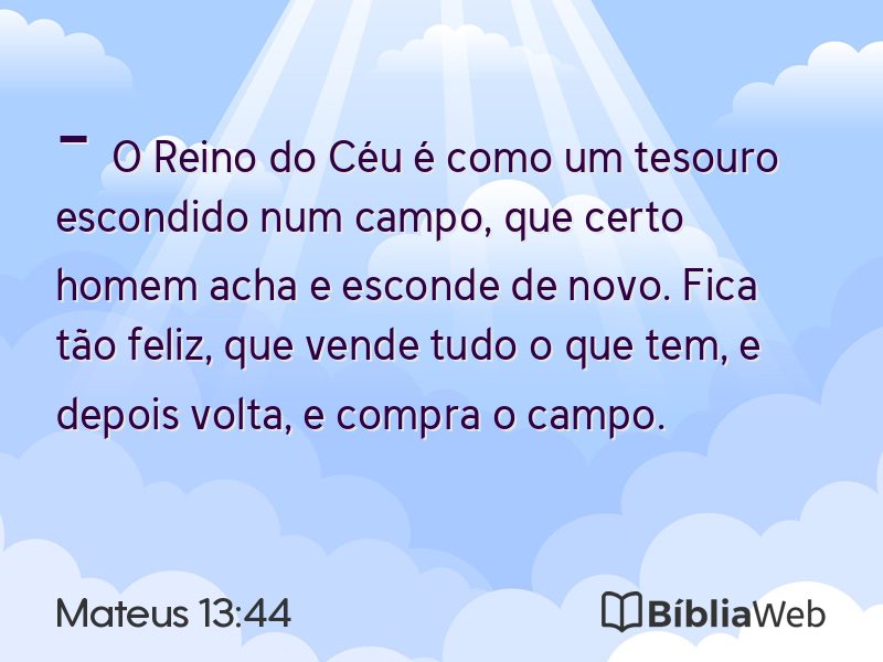 Mateus 13:44 em imagem para compartilhar