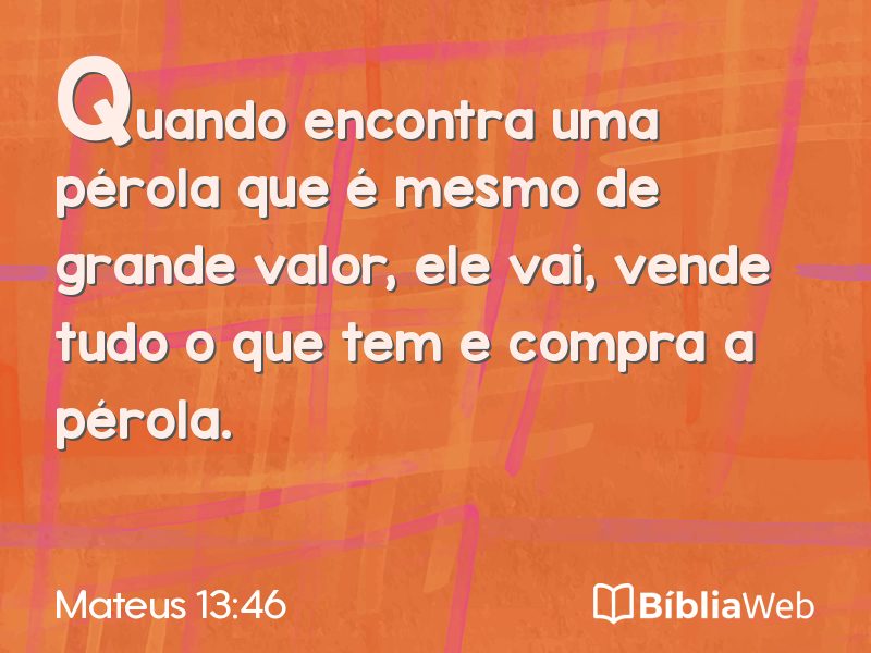 Mateus 13:46 em imagem para compartilhar