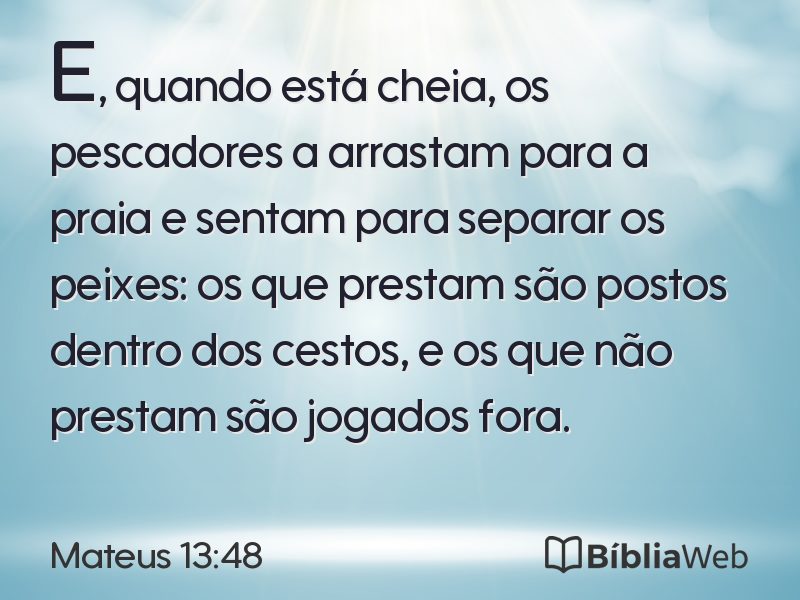 Mateus 13:48 em imagem para compartilhar