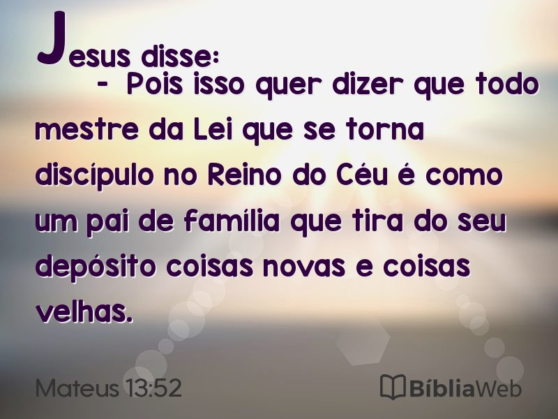 Mateus 13:52 em imagem para compartilhar