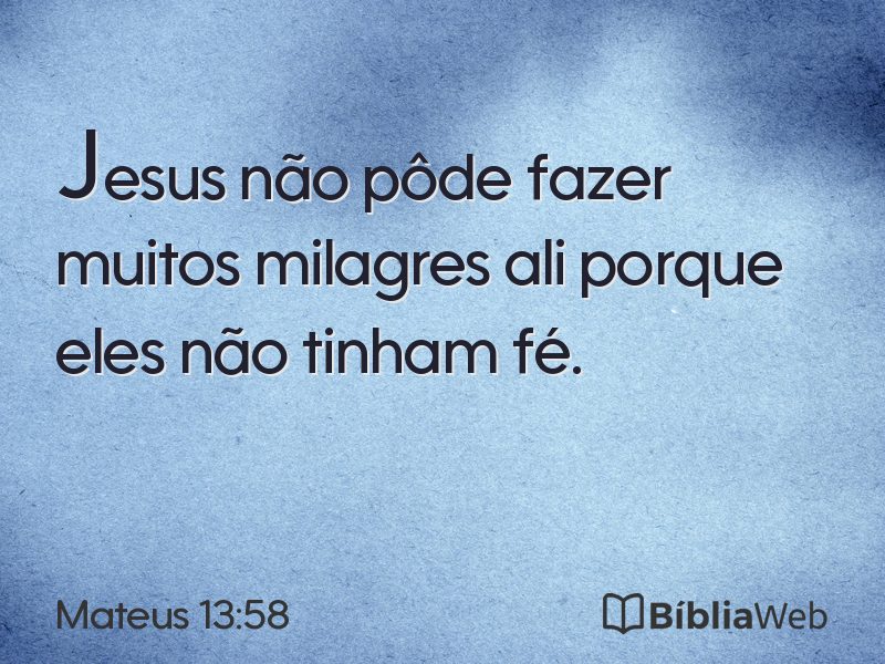 Mateus 13:58 em imagem para compartilhar