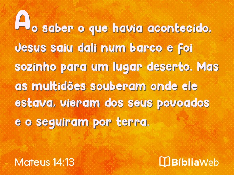 Mateus 14:13 em imagem para compartilhar