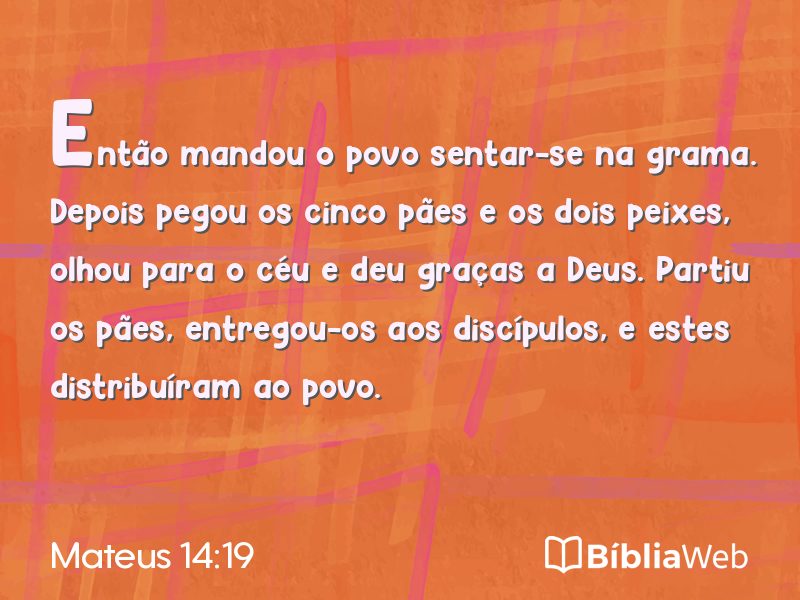Mateus 14:19 em imagem para compartilhar