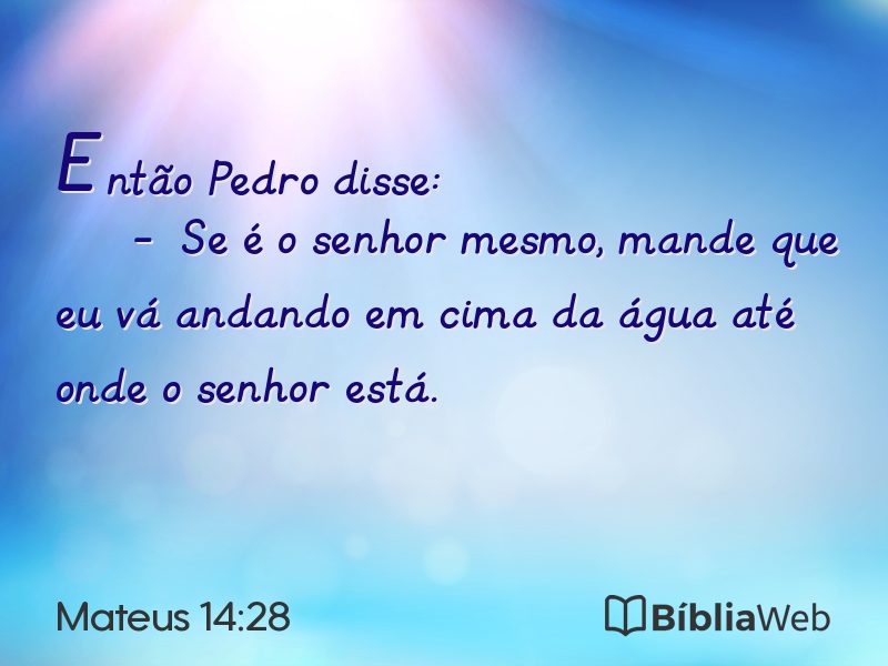 Mateus 14:28 em imagem para compartilhar