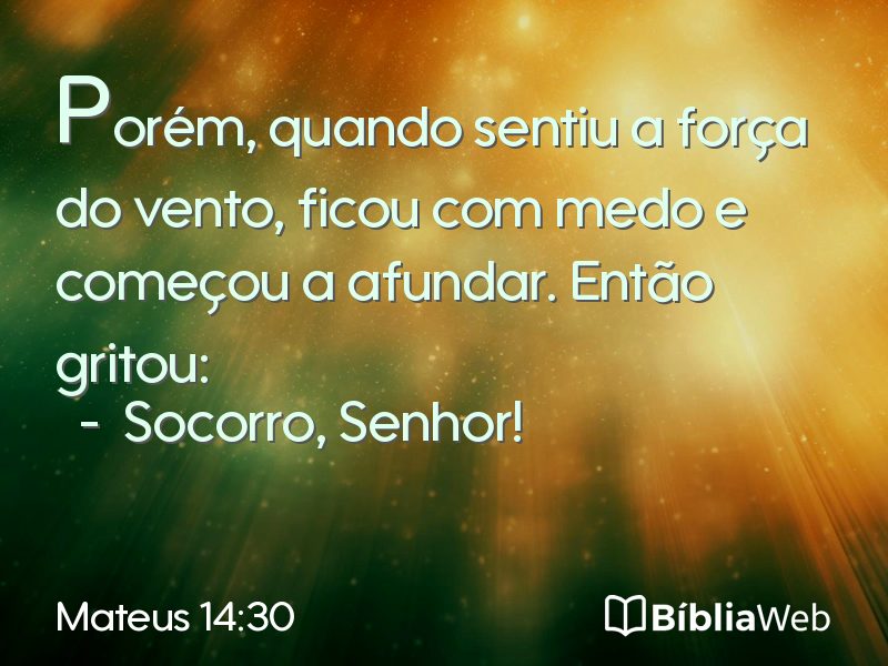 Mateus 14:30 em imagem para compartilhar