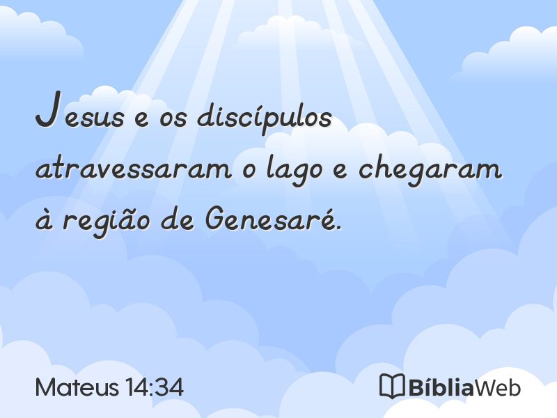 Mateus 14:34 em imagem para compartilhar