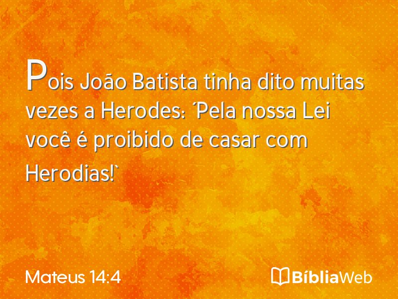 Mateus 14:4 em imagem para compartilhar
