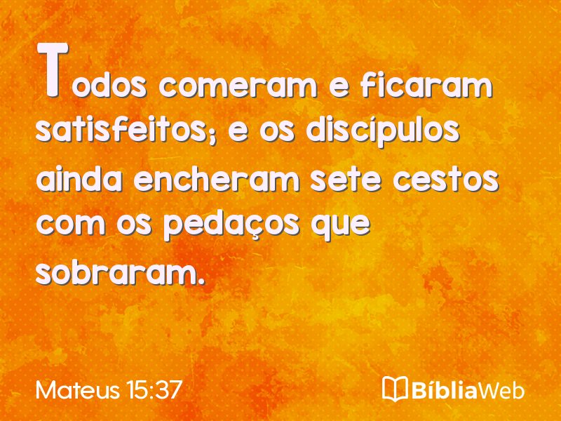 Mateus 15:37 em imagem para compartilhar