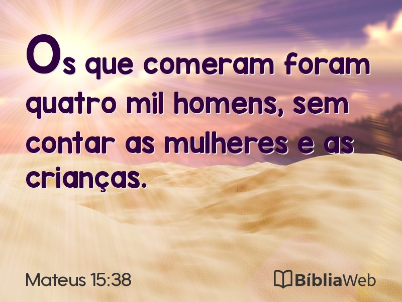 Mateus 15:38 em imagem para compartilhar