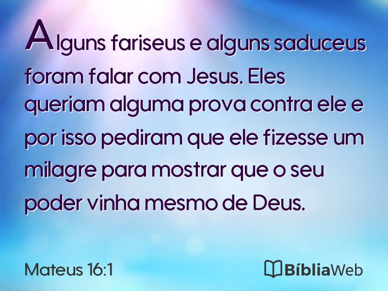Mateus 16:1 em imagem para compartilhar
