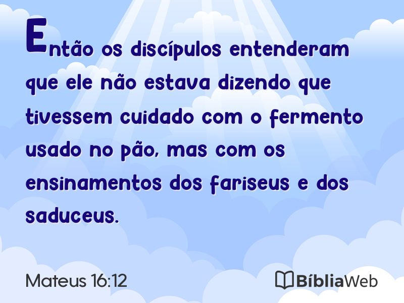Mateus 16:12 em imagem para compartilhar