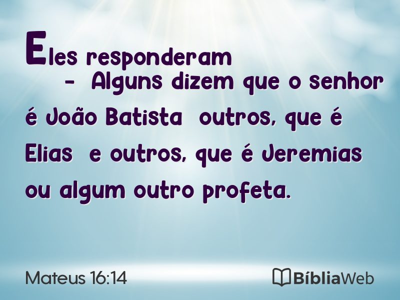 Mateus 16:14 em imagem para compartilhar