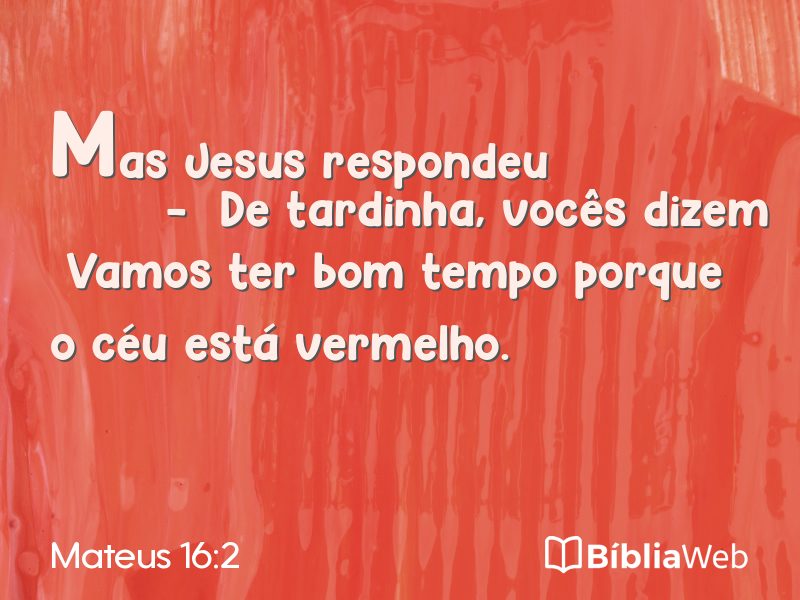 Mateus 16:2 em imagem para compartilhar
