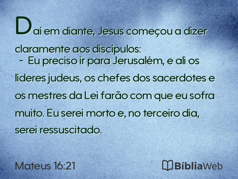 Mateus 16:21 em imagem para compartilhar