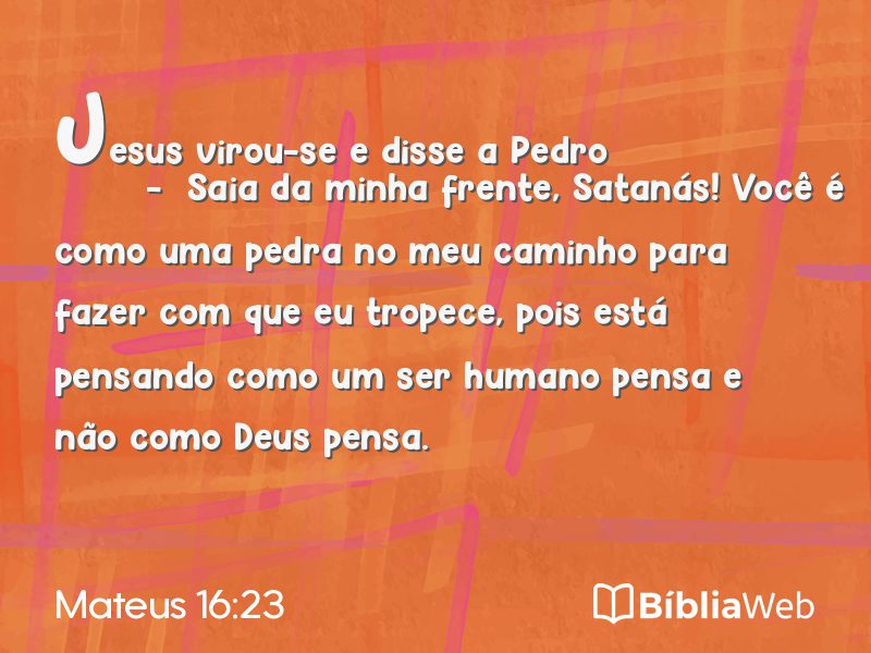 Mateus 16:23 em imagem para compartilhar