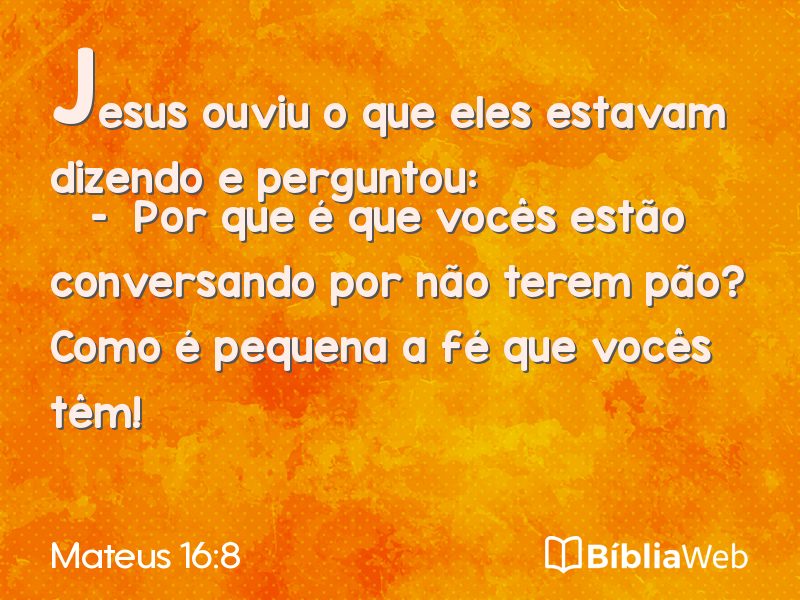 Mateus 16:8 em imagem para compartilhar