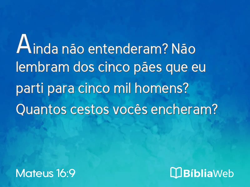 Mateus 16:9 em imagem para compartilhar