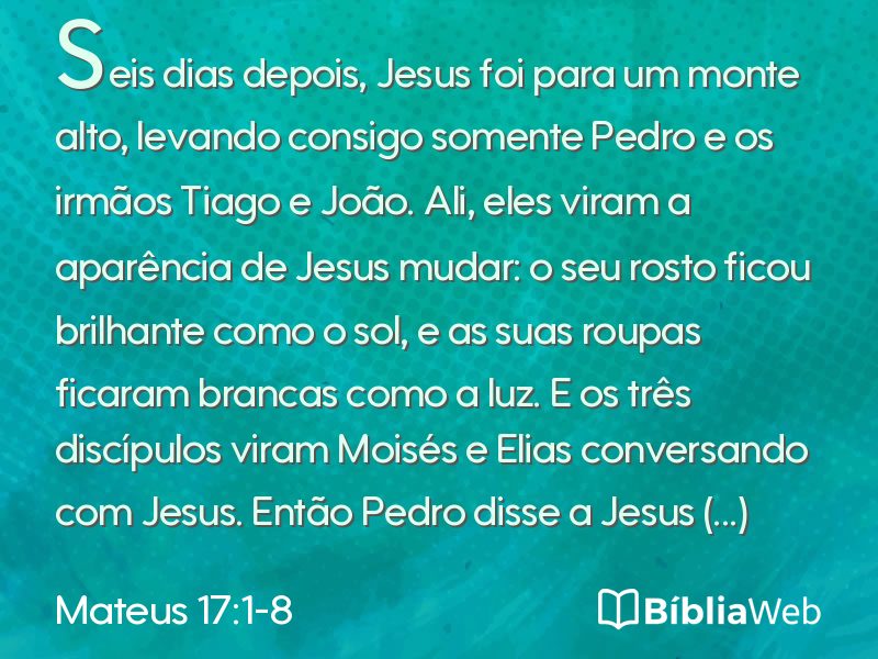 Mateus 17:1-8 em imagem para compartilhar