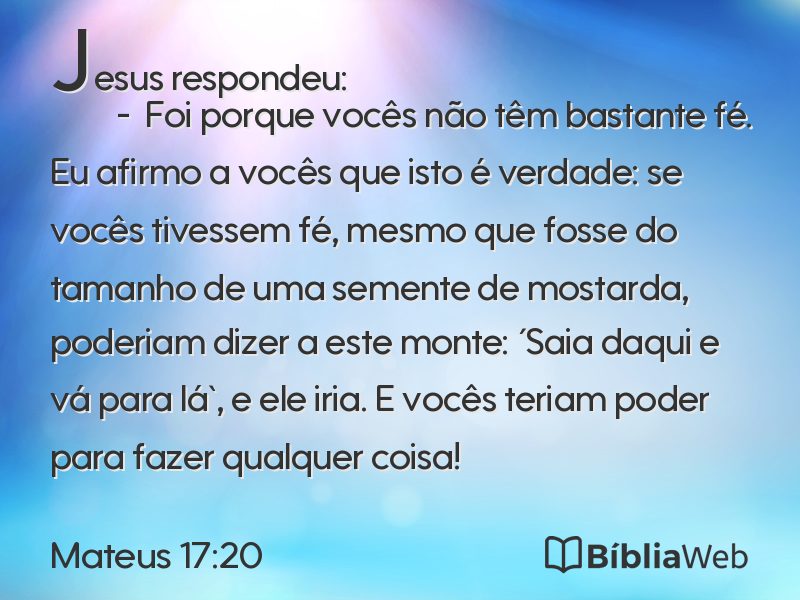Mateus 17:20 em imagem para compartilhar