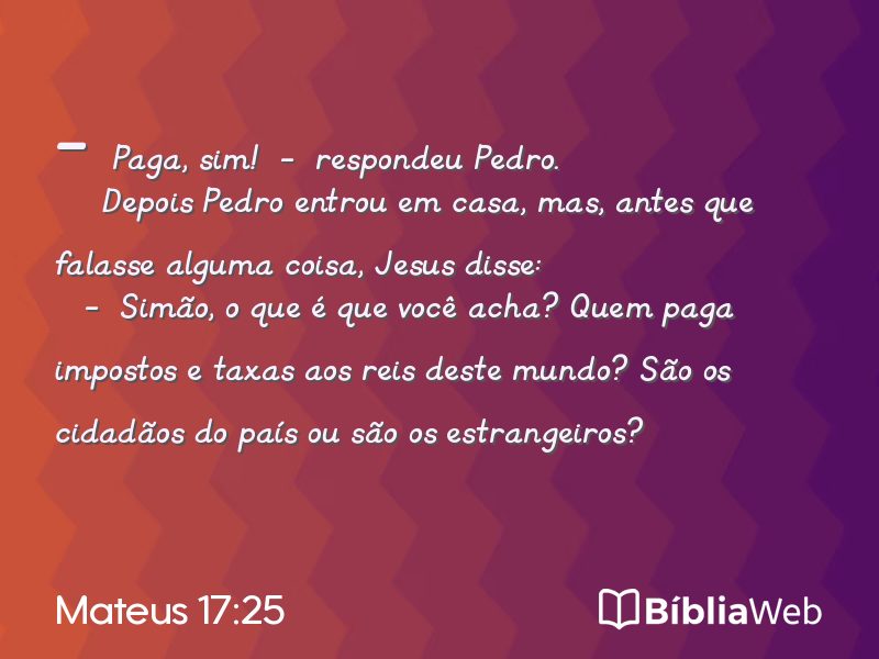 Mateus 17:25 em imagem para compartilhar