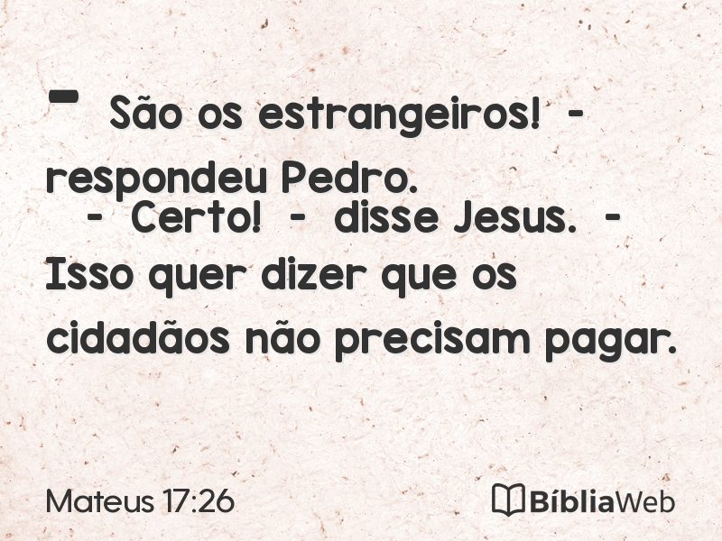 Mateus 17:26 em imagem para compartilhar
