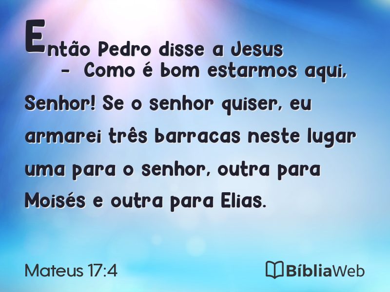 Mateus 17:4 em imagem para compartilhar