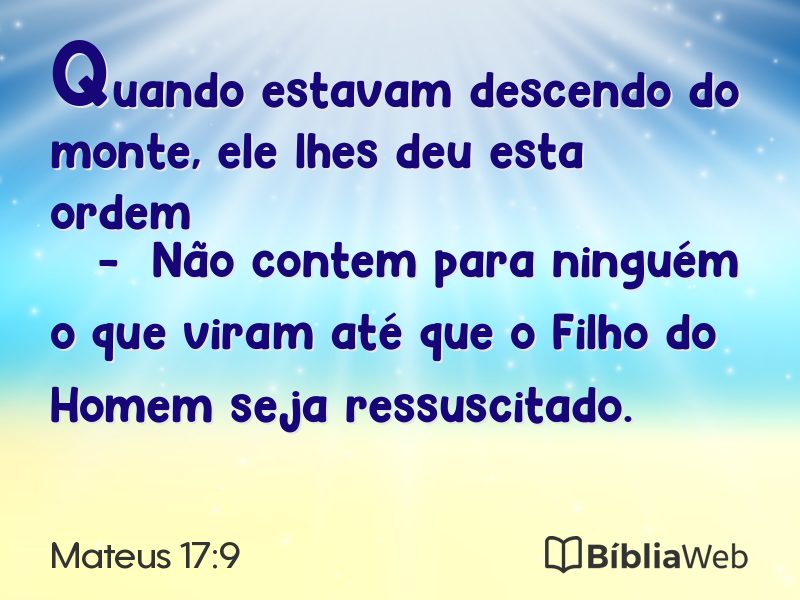Mateus 17:9 em imagem para compartilhar