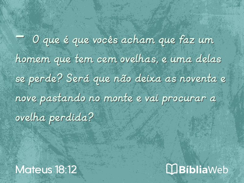 Mateus 18:12 em imagem para compartilhar