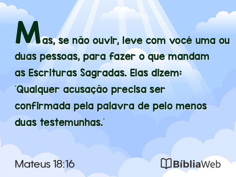 Mateus 18:16 em imagem para compartilhar