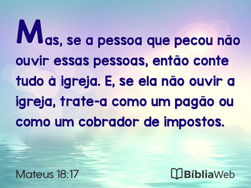 Mateus 18:17 em imagem para compartilhar