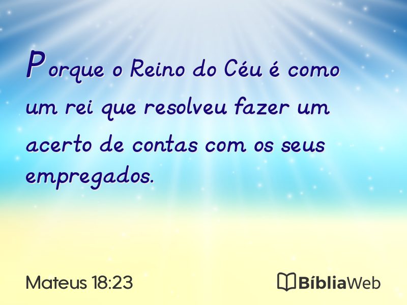 Mateus 18:23 em imagem para compartilhar